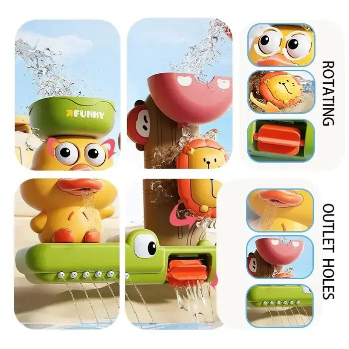 Jouet de bain pour bébé, jeu d'eau en forme de canard/fleur, roue à eau Lion, amusant pour enfants,