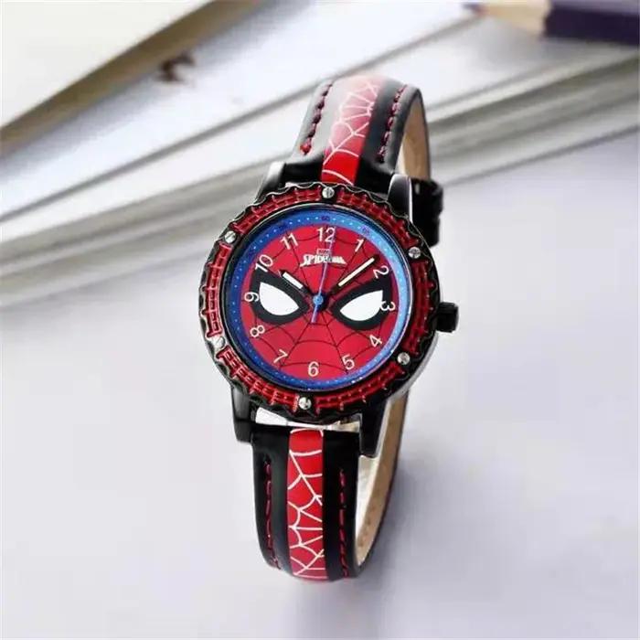 Montre de dessin animé pour enfants, horloge pour élèves du primaire, Spiderman, montre à Quartz, po