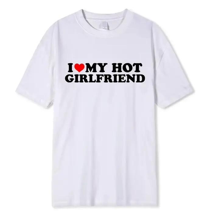 J'aime ma petite amie chaude petit ami t-shirt en coton de haute qualité Manga bande dessinée été ho