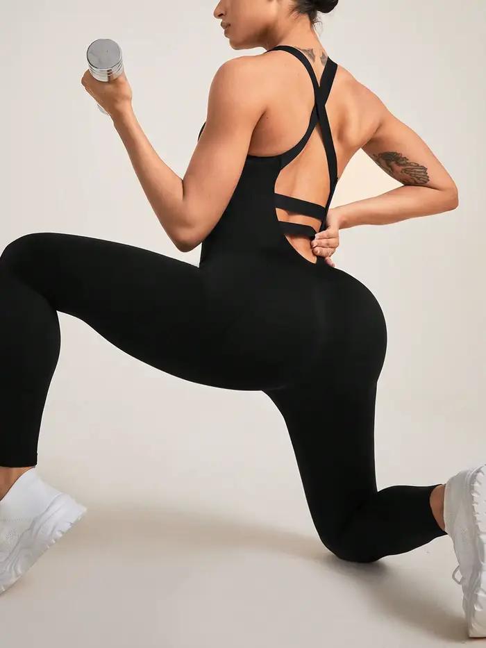 Combinaisons pour femmes, barboteuse d'entraînement de yoga une pièce sans couture