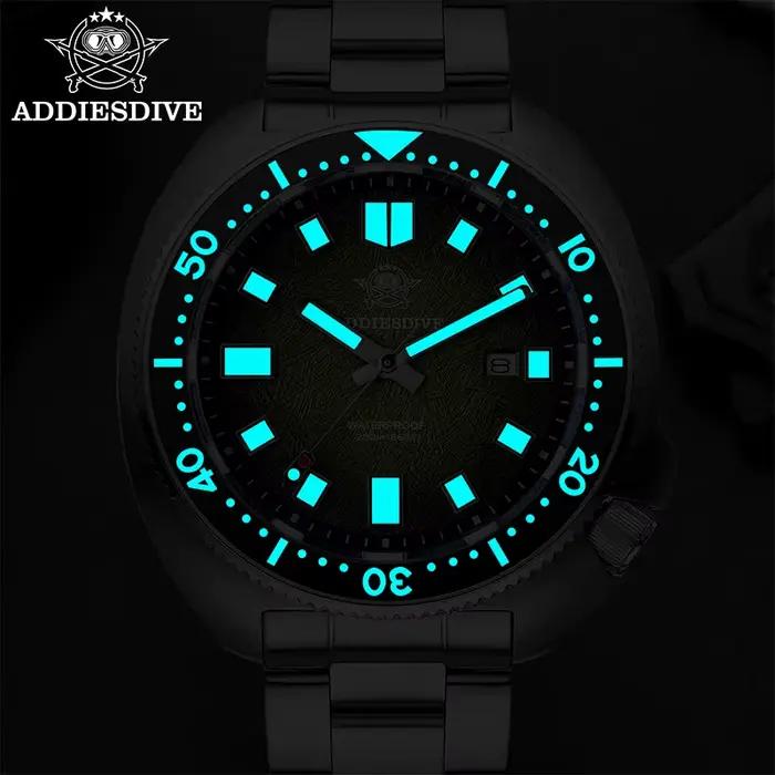 ADDIESDIVE Japan2115 nouveaux hommes montre verre saphir BWG9 Ultra-lumineux lumineux 200m étanche m