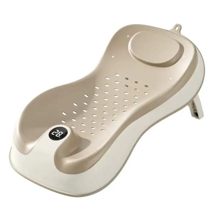 Support de bain pour bébé avec indicateur de température, support de bain antidérapant, siège de bai