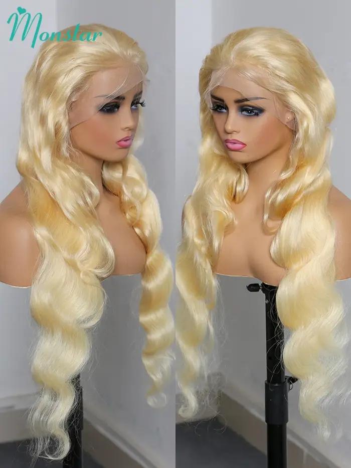 13x4 13x6 360 Transparent 613 Hd dentelle frontale perruque miel blond couleur brésilienne vague de