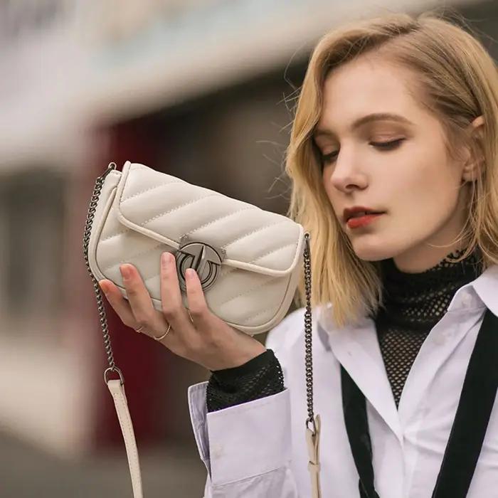 Sac à bandoulière en cuir matelassé ITAMOOD, sac à bandoulière de luxe et élégant pour femme, petit