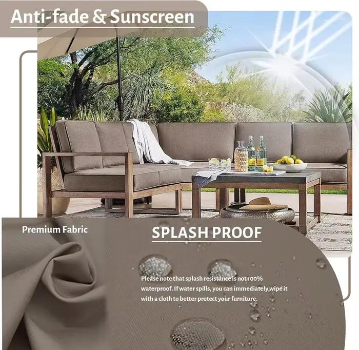 Coussins de remplacement pour canapé d'extérieur, coussin sectionnel pour meubles de Patio résistant