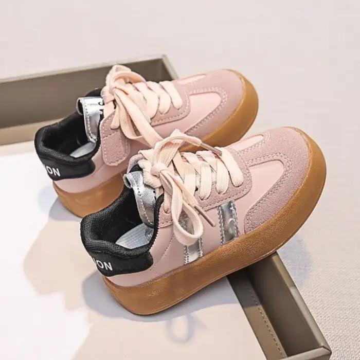 Baskets tendance pour filles, chaussures de sport décontractées pour enfants, semelle souple, légère