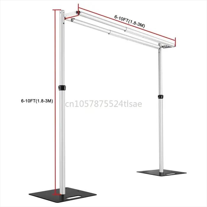 Arc carré de mariage 10x10 pieds, cadre de fond de gaze, support à Double tige en alliage d'aluminiu