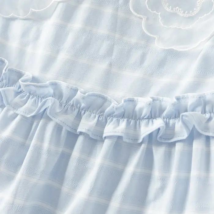Robes en pur coton pour filles Dave Bella, vêtements d'été pour enfants, robe élégante bleue pour en