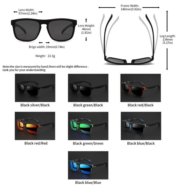 Lunettes de soleil de sport polarisées carrées classiques pour hommes, monture PC légère UV400 pour