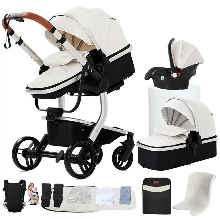 Poussette légère pour bébé, poussette de voyage pliable, poussette 3 en 1, poussette facile à plier,