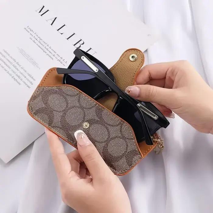 NOUVEAU Étui à lunettes portable avec porte-clés - Sac de rangement protecteur pour lunettes de myop
