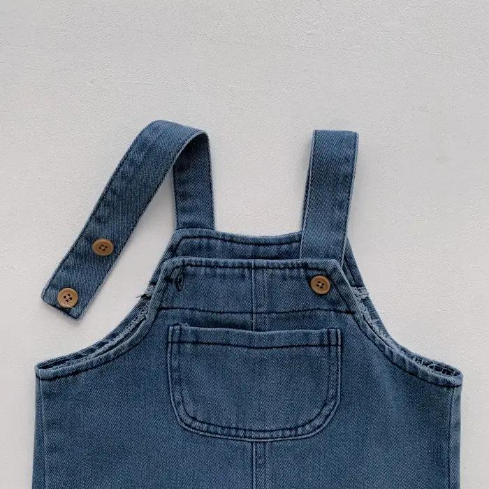 T-shirt en denim pour bébé fille et garçon, combinaison pour nouveau-né, ensemble 2 pièces