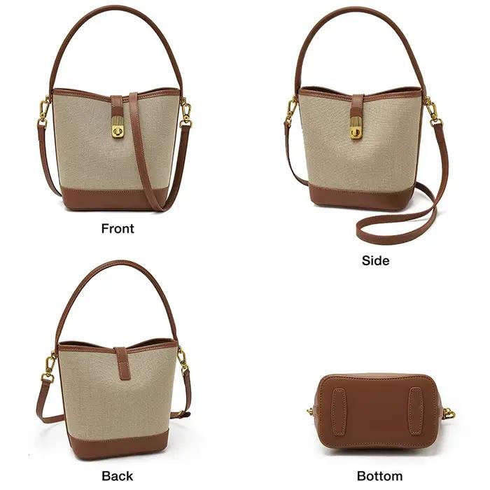FOXER 2026 Nouveau Sac à Main Femme en Cuir PVC, Sac Seau Élégant, Sac à Bandoulière Tendance, Luxe