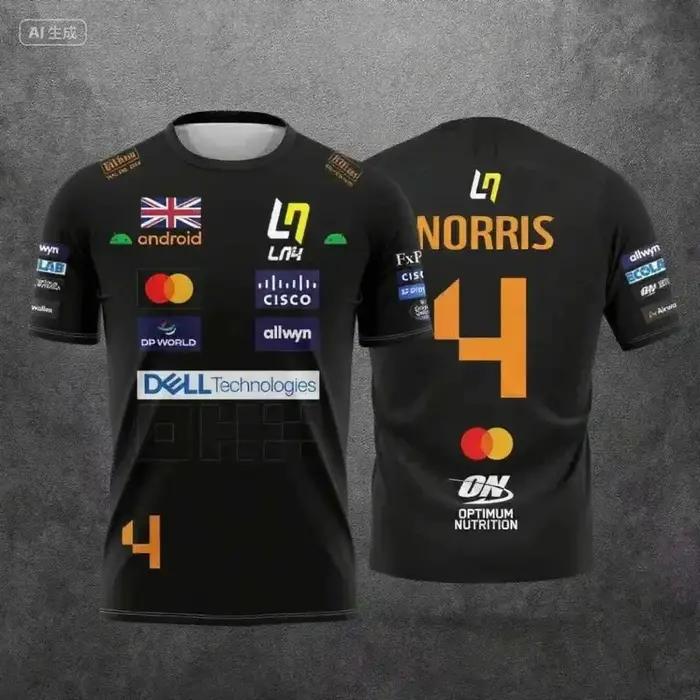 Camiseta McLaren Racing Lando Norris | Vêtements de sport respirants édition 2026 NO.4 | Top à m