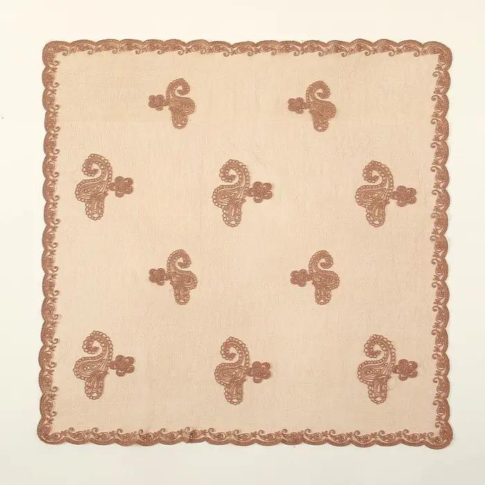 Foulard carré Bandana brodé en dentelle Paisley pour femmes, élégant, respirant, en soie, protection