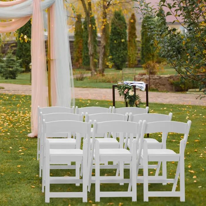 Chaise pliante en résine, siège rembourré, chaise rigourconfortable, intérieur, extérieur, fête à la