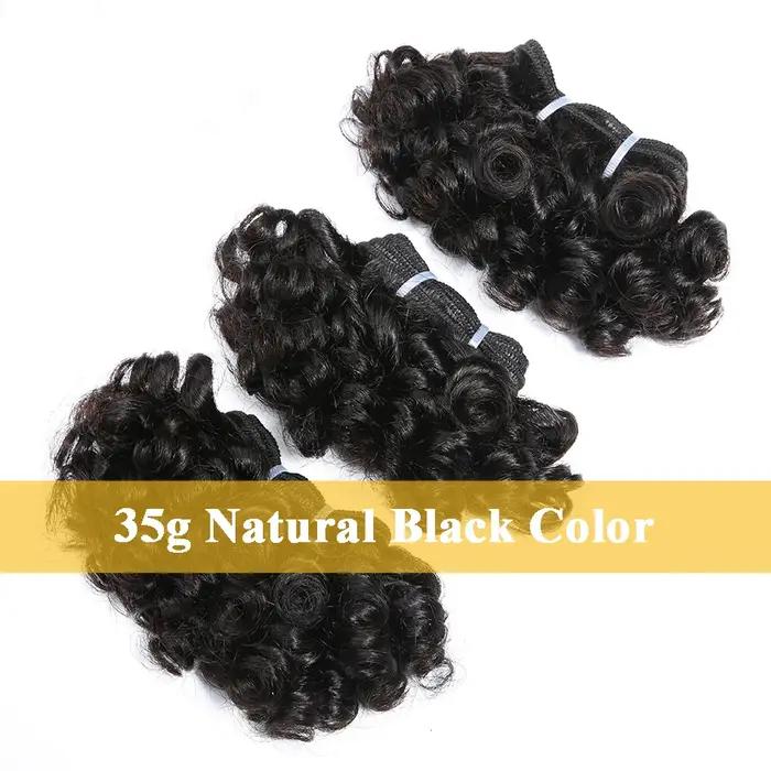 Paquets de cheveux bouclés rebondissants Double tirage indien 6 pouces coupe courte Remy Extensions