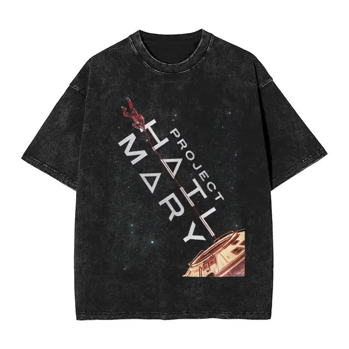 Men Project Hail Mary Rocky The Alien Distressed Portrait T-shirts, vêtements de plage, Y2K, t-s