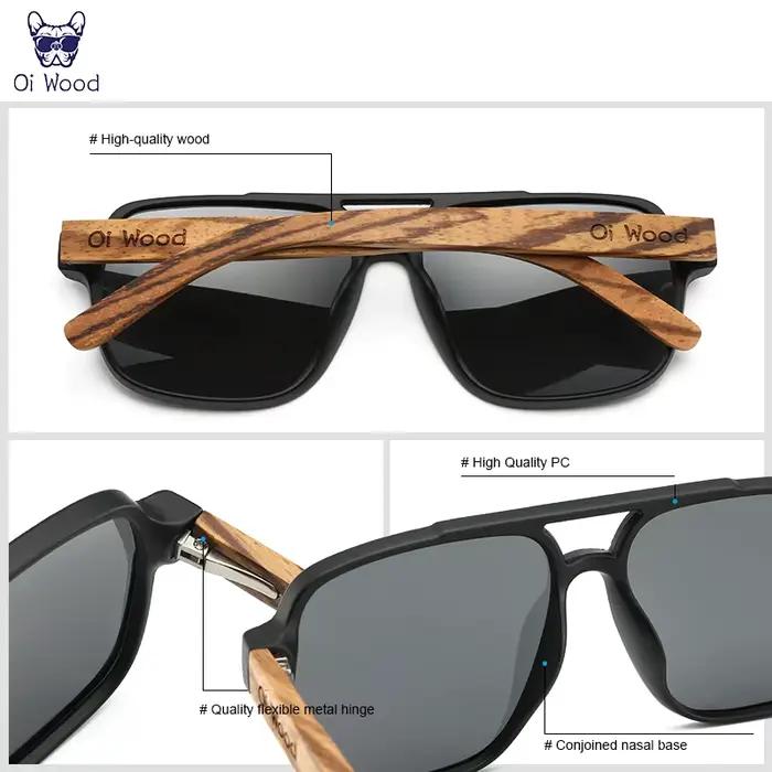 Oi bois lunettes de soleil pour hommes bois lunettes de soleil homme lunettes lunettes polarisantes