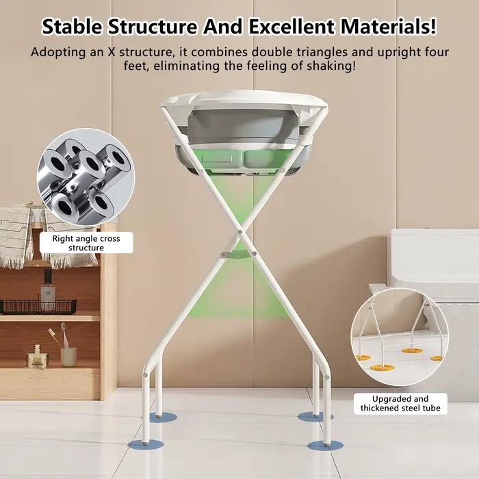 Baignoire bébé 3 en 1 pliable avec support et thermomètre - bain sécurisé du nouveau-né au tout-petit