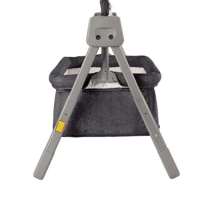 Berceau électrique gris/kaki, lit balançoire pour bébé, panier de berceau inclinable à bascule autom