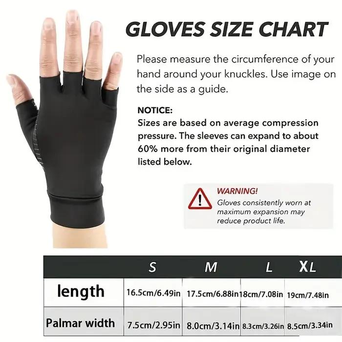Gants d'arthrite à Compression, soulagement des demi-doigt, Fiber d'ions de cuivre, gants de protect