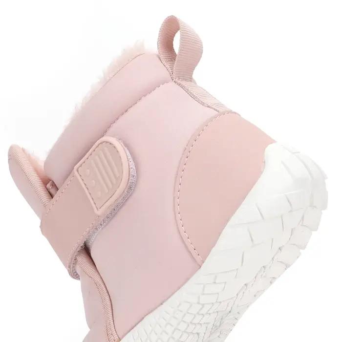 Chaussures de neige pieds nus à bout large pour enfants, bottes d'hiver chaudes en peluche pour garç