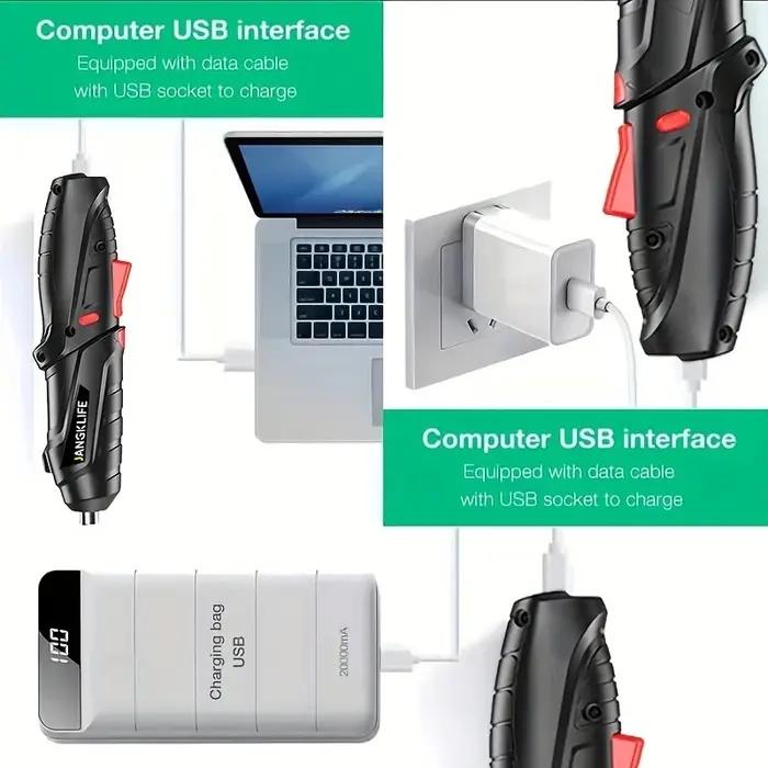 JANGKLIFE tournevis électrique batterie tournevis sans fil Rechargeable puissant Impact tournevis sa