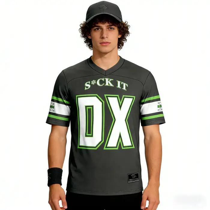 T-shirt de football noir pour hommes D-Generation X, mode classique, technologie sportive, adapté au