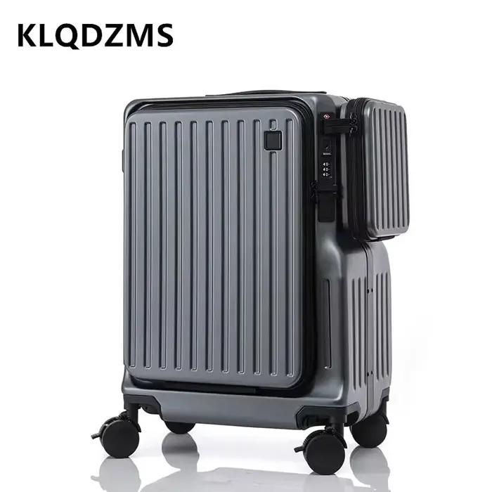 KLQDZMS Sac de cabine pour ordinateur portable 20 pouces en ABS+PC, valise multifonctionnelle à ouve