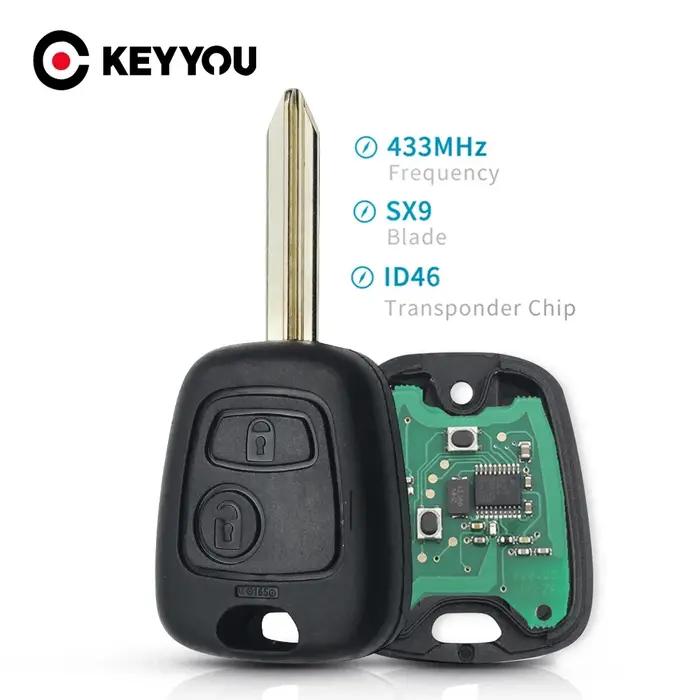 EllYYOU-Clé de voiture à distance pour cristaux, 433MHz, puce ID46, Saxo, Picasso, Xsara, Berlingo,