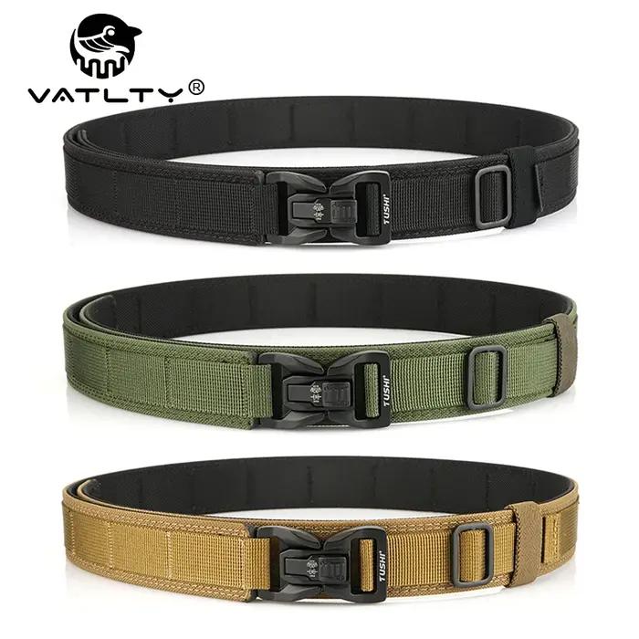 VATLTY Nouveau Ceinture de pantalon rigide pour hommes Boucle en métal Ceinture tactique militaire à