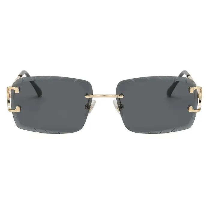 Lunettes carrées sans monture, tendance, en métal, de haute qualité, pour hommes et femmes, lunettes