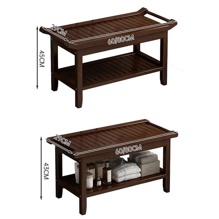 Banc de douche tabouret en bois avec mains courantes multifonctionnel robuste étanche pour personnes âgées et femmes enceintes occasions spéciales