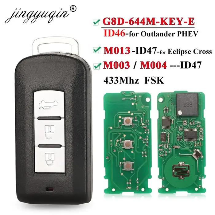 Jingyuqin 3 boutons Smart télécommande clé Fob FSK 433MHz ID46 ID47 puce pour Mitsubishi Lancer Outl