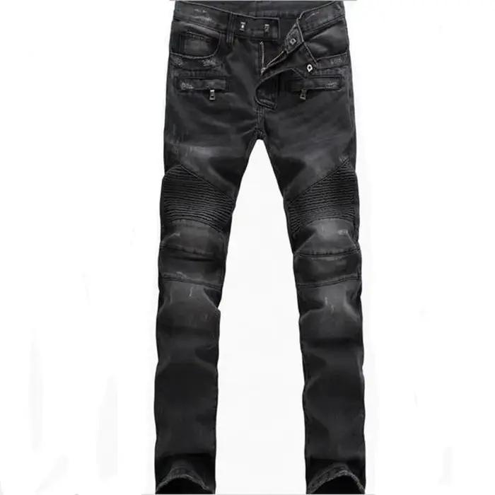 Jeans droits de motard de moto pour hommes, pantalons en denim décontractés, surintendant, streetwea