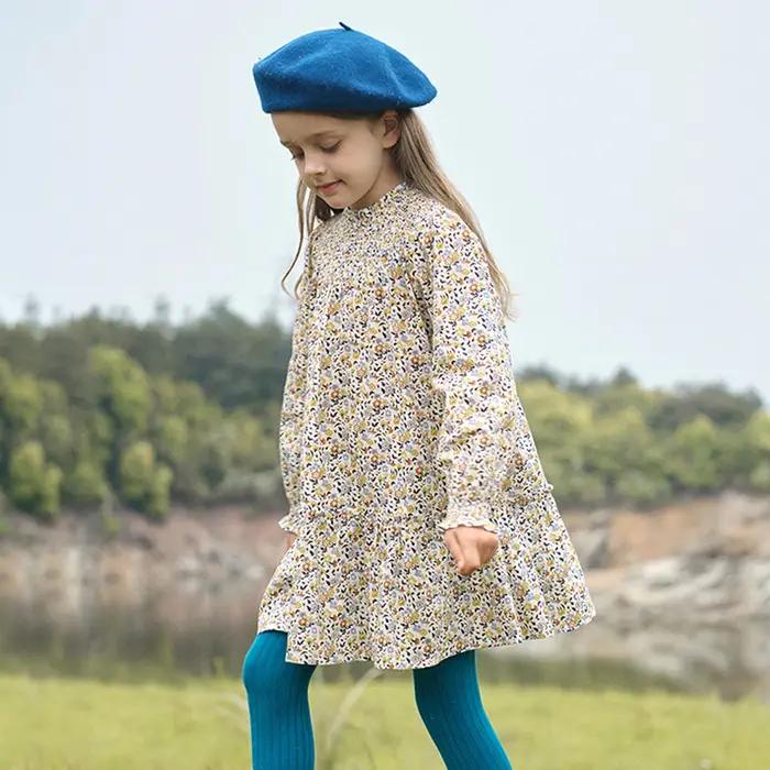 Dave Bella filles florale automne printemps robe mignonne enfants à manches longues robe de princess