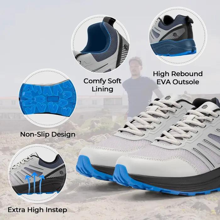 Chaussures de sport extra larges pour hommes Fittington, baskets amortissantes, chaussures de trail