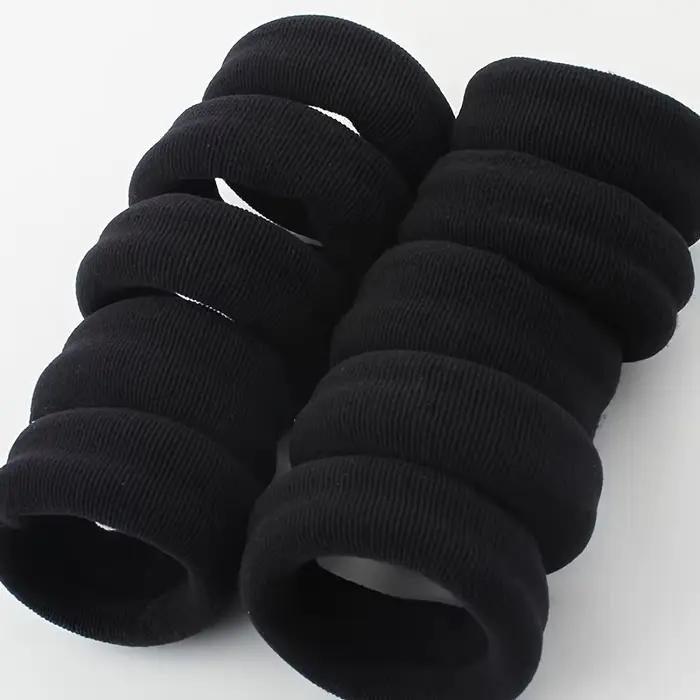 Boucles de cheveux épaisses, 5 pièces, attaches élastiques de couleur unie, porte-queue de cheval an