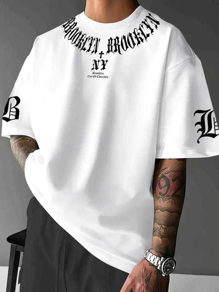 T-shirt pour hommes, décontracté, simple, à la mode, confortable, respirant et doux, avec lettres im