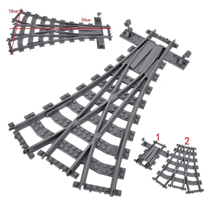 Trains de ville pistes flexibles bifurcées droites incurvées rails souples interrupteur de piste blo