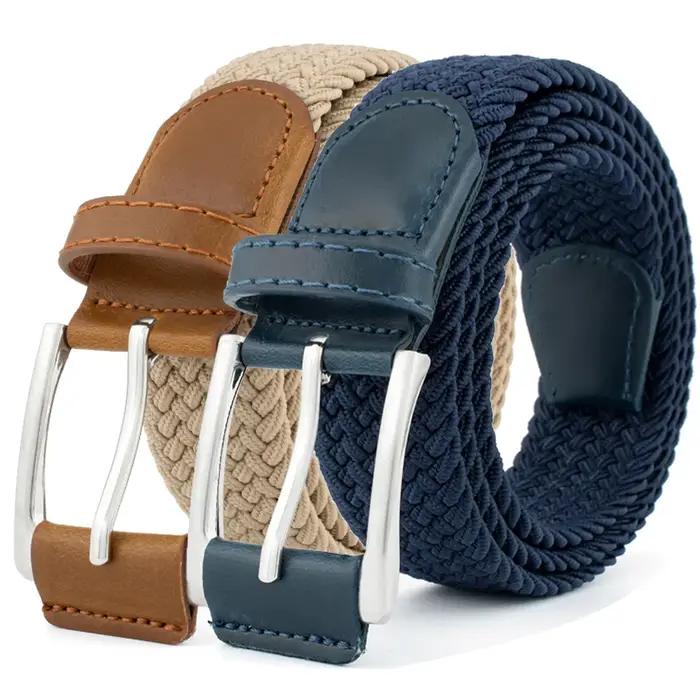 Ceinture à boucle ardillon en alliage tissé et respirant pour hommes et femmes, jean décontracté de