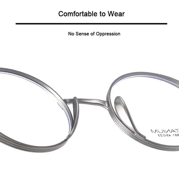 Japon marque Design KMN101 hommes femmes photochromique pur titane cadre rond lunettes faites à la m