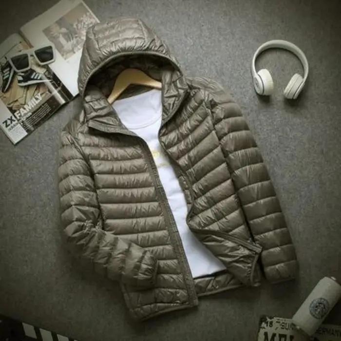 Nouvelle marque automne hiver doudoune légère hommes mode à capuche court grand Ultra-mince léger je