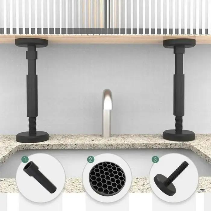 Support de meuble télescopique réglable, pieds de table et de lit, anti-basculement pour éviter les