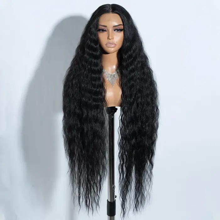 Perruques de Cosplay synthétiques en dentelle pour femmes noires cheveux longs bouclés 42 pouces Cos