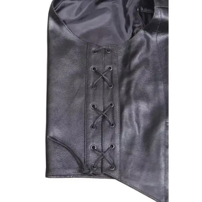 Veste en cuir rétro pour homme - haut sans manches - style disciplinaire - chevalier médiéval