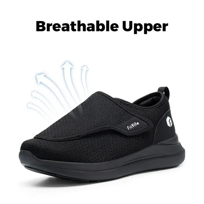 FitVille chaussures pour diabétiques Extra larges pour hommes pour personnes âgées pieds orthopédiqu
