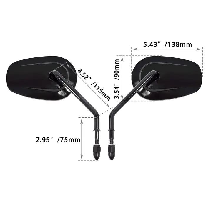 Rétroviseurs latéraux 8mm pour motos Pour Harley Honda Davidson Road King Street Glide Fat Boy Sport