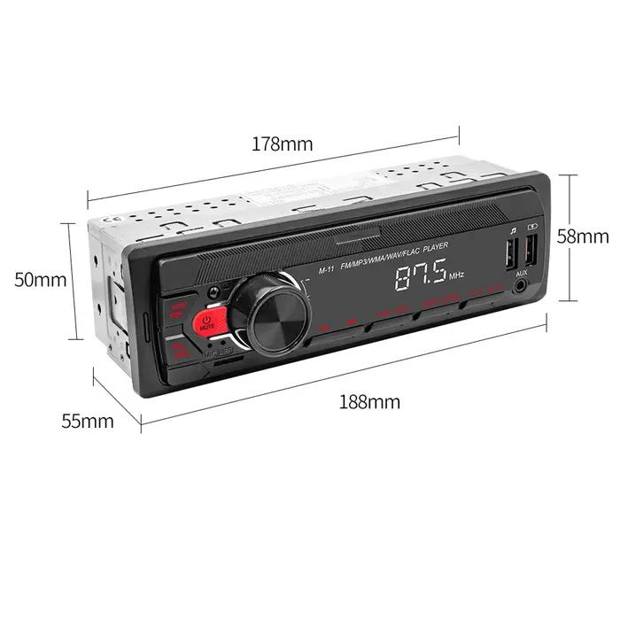 ESSGOO autoradio 1 Din MP3 autoradio Bluetooth FM AUX dans USB boutons colorés APP télécommande 1Din